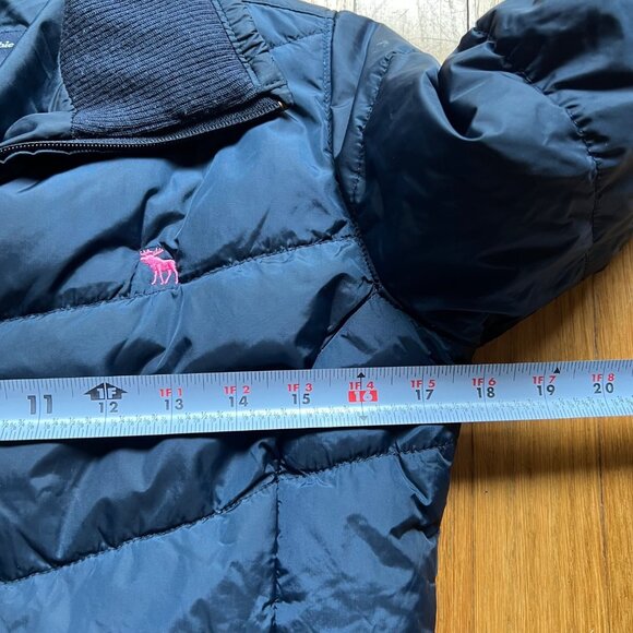 Abercrombie & Fitch Size XS Navy Blue Quilted Down Fill Full Zip Puffer Jacket - Picture 5 of 11